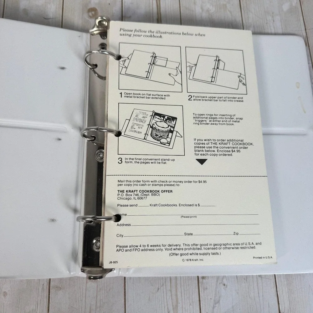 The Kraft Cookbook Kraft Kitchens 1977 First Printing Binder Ring Bound Recipes